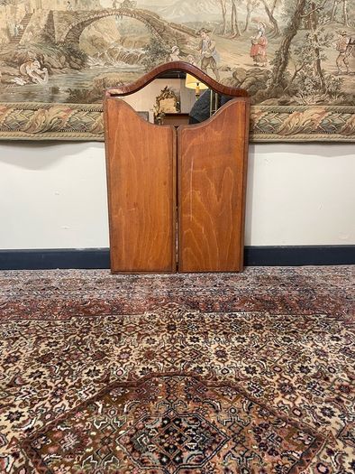 Fruitwood French Carved Tri-Fold Mirror.