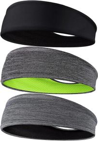 Headbands for Men, 3 Pack Sweat Wicking Men's Headbands, Mens Sport Headbands for Running, Non Slip, Breathable