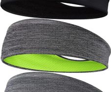 Headbands for Men, 3 Pack Sweat Wicking Men's Headbands, Mens Sport Headbands for Running, Non Slip, Breathable