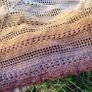Handmade crochet triangle shawl wrap. Brown and beige ombre lacy shawl Image 8