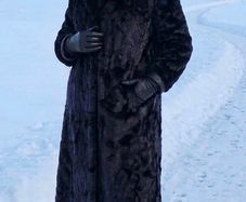 creenstone navy and brown long faux fur