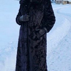 creenstone navy and brown long faux fur