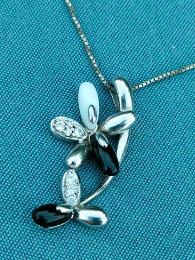925 silver Flower pendant set