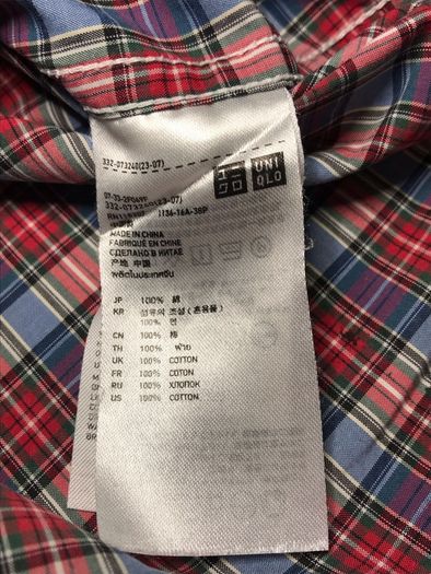 Uniqlo Mens Size Large Red Check Pattern Long Sleeve Shirt