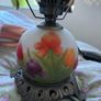 Vintage Hand-Painted Double Light Tulip Table Lamp Image 5