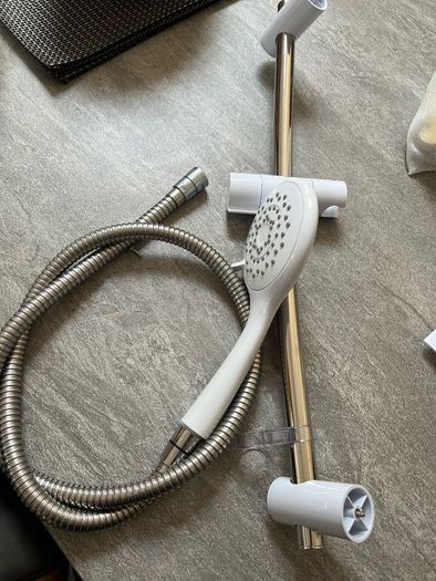 Triton T90 shower head and rail