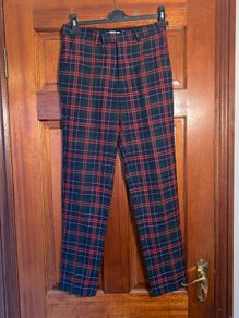 Twisted Tailor Wolf Check suit trousers in green W28 L30