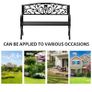 2 Seater Metal Garden Bench Garden Park Porch Chair Outdoor Patio Loveseat Seat Black Image 4