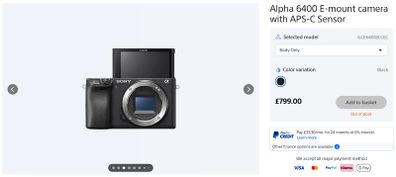 Brand new Alpha 6400 E-mount camera with APS-C Sensor
