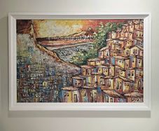 Original Rio de Janeiro Favela Painting 130x90cm