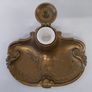 French Art Nouveau Brass Inkwell Image 4