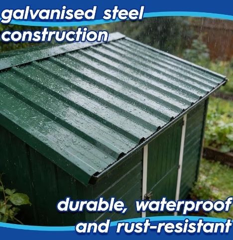 14-Pack Corrugated Metal Roofing Sheets - Green - Galvanised Steel Waterproof Rust-Resistant Heavy Duty Panels 110x46cm for Shed Outbuilding Shelter Roof Repair