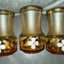 Vintage 3 Gilded Cherry Goblets. Bohemian Glass. Czechoslovakia Image 4