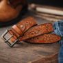 Premium Embossed Genuine Leather Belt Stylish Vintage Designer Belt Durable Formal & Casual Waist Belt Image 5