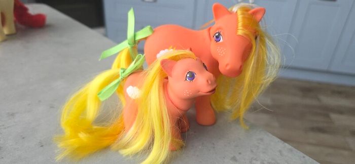 Mammy and Son Custom Lighting Mountain Boy Ponies using MLP G1 Base My Little Pony