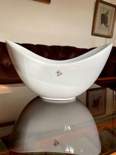 Pristine White Salad Sharing Bowl by Galzone Denmark with Handles