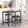_Set of 2 Bar Stools 40 x 30 x 62 cm Backless PU Cover Easy Assembly Industrial Design Dining Image 5