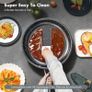 Stainless Steel Pots and Pans Set, 7-Piece Induction Hob Pan Set with Stay Cool Handles, Nonstick Saucepan Set Cooking Pans Set with Glass Lids, Black Granite Kitchen Cookware Set, PFOS & PFOA Free Image 4