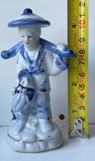 Small Asian Fisherman Figurine