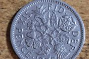Great Britain UK 1955, 6 Pence Sixpence Coin, Elizabeth II - free standard postage