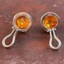 Baltic Amber clip-on earrings in sterling silver Image 2