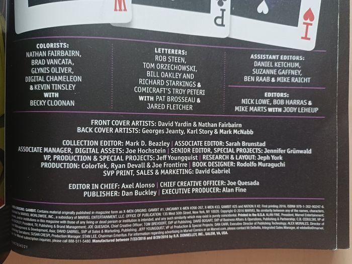 X-Men Origins - Gambit Marvel Graphic Novel TPB 2016