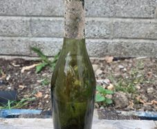 Antique glass wine bottles