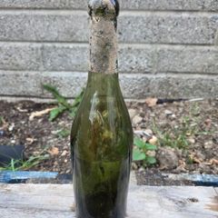 Antique glass wine bottles