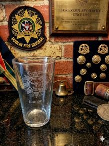 Dublin Fire Brigade Personalised Engraved Pint Glass