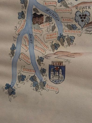 1960's German Weingut Ferd Pieroth winery Map
