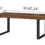 120cm Long Rustic Brown Coffee Table, Rustic Wooden Farmhouse Centre Table for Living Room & Office Image 2