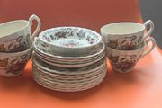 17 Piece Incomplete Vintage Myott Myotts Dynasty Swirl Indian Tree  Teaset Delph HTF Fine Staffordshire Ware