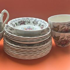 17 Piece Incomplete Vintage Myott Dynasty Swirl Indian Tree  Teaset Delph HTF Fine Staffordshire Ware