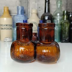 444 - Set of 2 Vintage Bovril Collectible Decorative Bottles