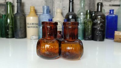 444 - Set of 2 Vintage Bovril Collectible Decorative Bottles