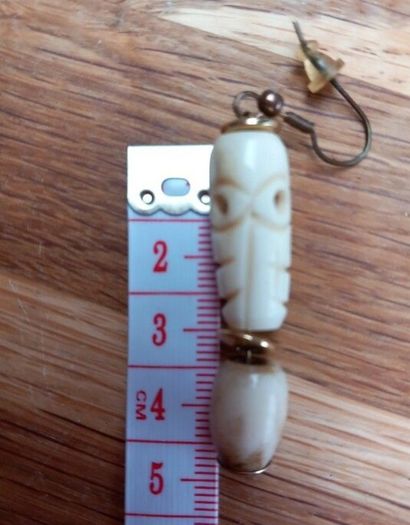 Carved  Halloween bone earrings