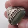 Ancient Handmade Brass With Antique Jade Ring Image 5