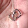 Sterling silver double heart necklace with real diamond accent Image 2