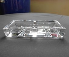 Rare Waterford Crystal John Rocha Signature Double Pin Tray / Relish Dish