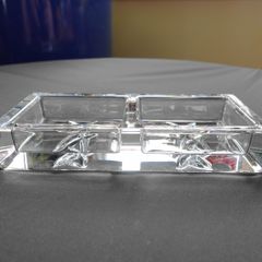 Rare Waterford Crystal John Rocha Signature Double Pin Tray / Relish Dish