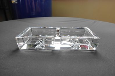 Rare Waterford Crystal John Rocha Signature Double Pin Tray / Relish Dish
