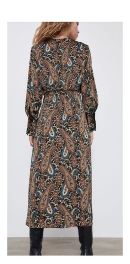 ZARA printed satin dress, bloggers favourite XS, new