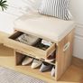 Small Shoe Storage Bench with Cushion & Drawer Image 3