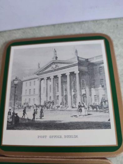 Set Of 6 Small Coasters Of Old Dublin Sites In Box.