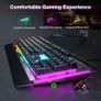 RGB Gaming Keyboard UK Layout, USB Wired Computer Keyboard with 15-Zone RGB Illumination, All-Metal Panel, 25 Anti-ghosting Keys, 105 Keys, IP32 Water & Dust Resistant, 90% Quiet Keyboards Image 3