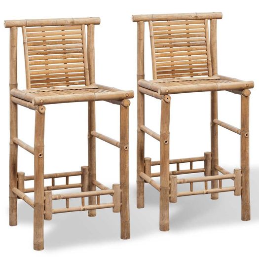 Bar Stools Set Bamboo (2pcs)