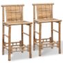 Bar Stools Set Bamboo (2pcs) Image 2
