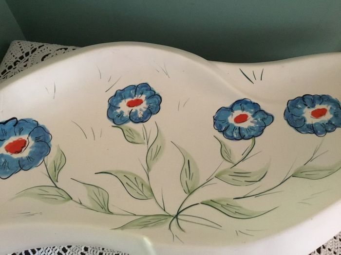 Vintage French hand-painted serving platter