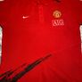 Nike Manchester United Mens Polo Neck Tee Shirt Red Large Image 3