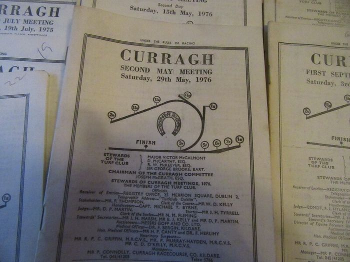 Curragh horse racing cards 1970s